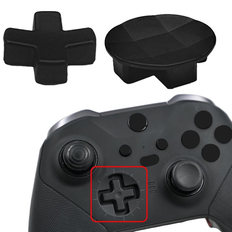 Anglepingping Store 2 Pack Metal D-Pads for Xbox One Elite Series 2 Directional Arrow Button,Standard D pad and Faceted D Pad Replacement Accessories for Xbox One Elite Series 2 Cord Controller(Black) - Image 3